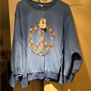 Blue Peace Sign Sweatshirt